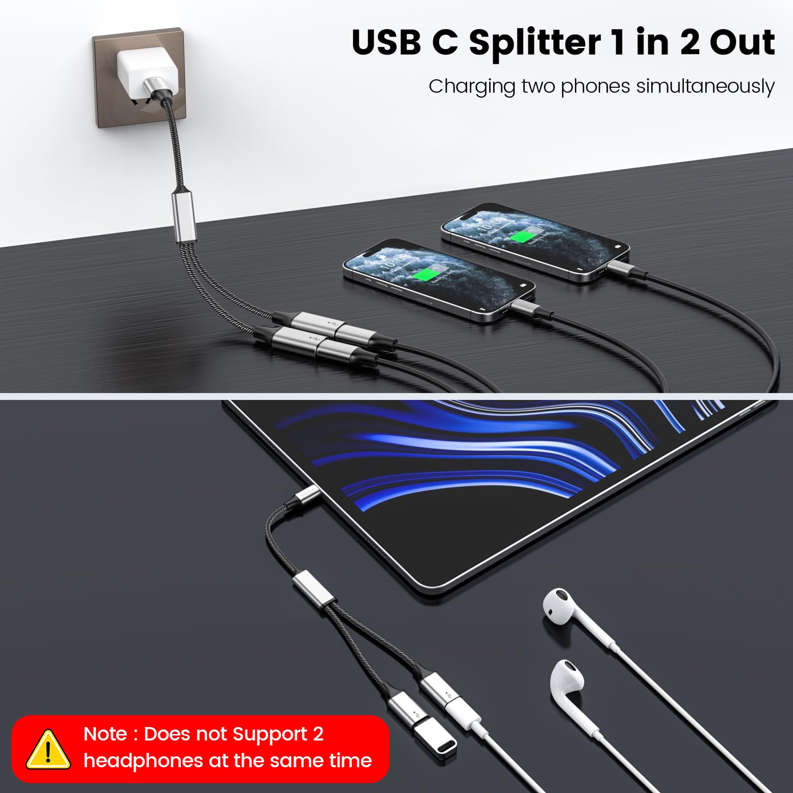 Amazon.com: MOGOOD USB C to Dual USB C Female Adapter, 2 Ports